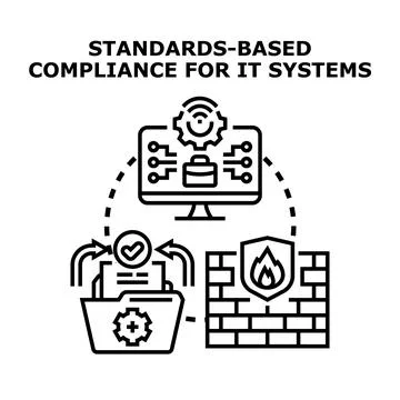 It systems compliance maintaining data security standards Stock Illustration