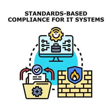 It systems compliance maintaining data security standards Stock Illustration