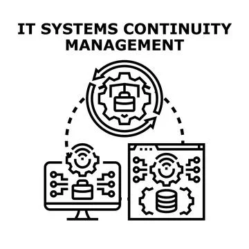 It systems continuity management vector concept planning Stock Illustration