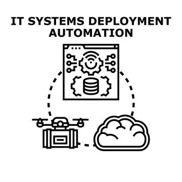 It systems deployment automation concept for modern business Ilustração Stock