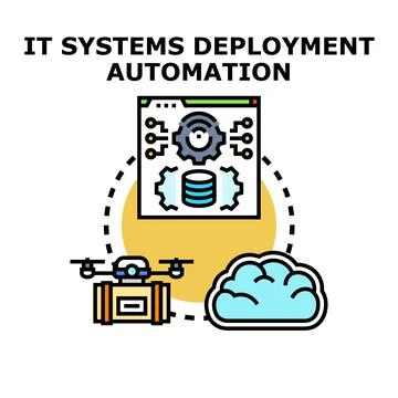 It systems deployment automation concept for modern business イラスト素材