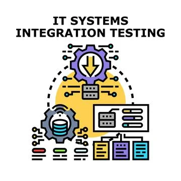 It systems integration testing and development process Stock Illustration