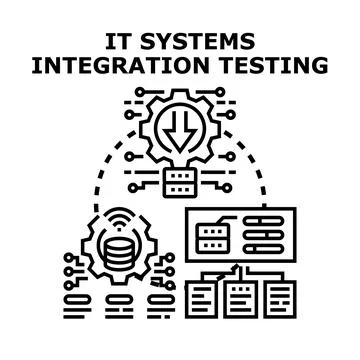It systems integration testing and development process イラスト素材