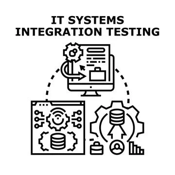 It systems integration testing vector concept illustration Stock Illustration