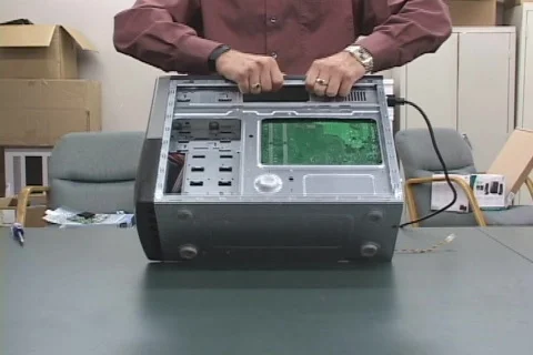 IT tech installing computer components Stock Footage 548959