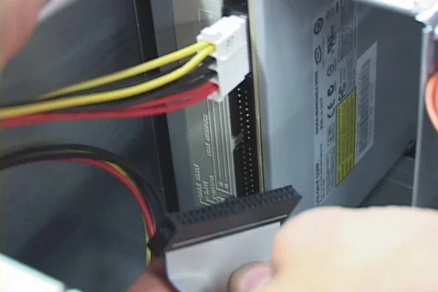 IT tech installing computer components Stock Footage 548966
