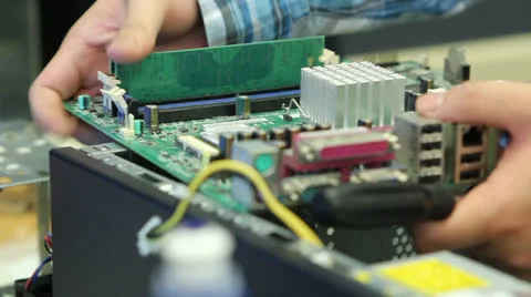 IT Technician Repairs Computer RAM Memory Stock Footage 22499055