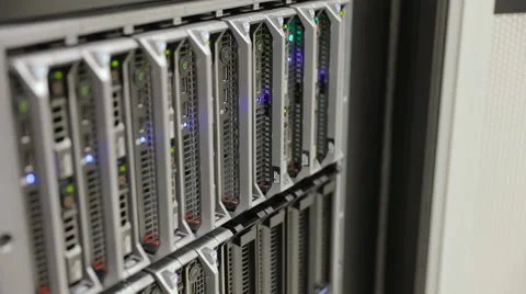 IT technician replace harddrive at blade server in datacenter Stock Footage 59940005