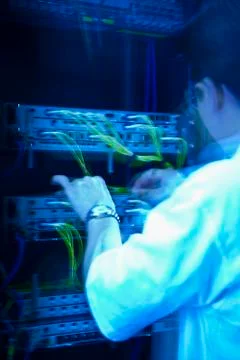 It technician working on server Stock Photos