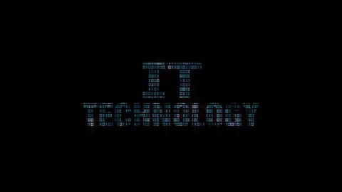 IT technologies, text from a single code, computational operation. Technology Stock Footage 104774891