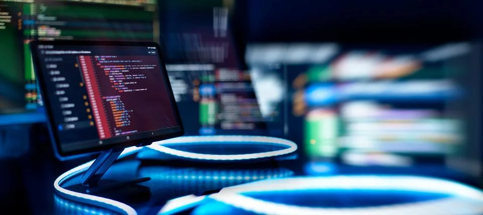 IT technology industry concept development of programming and coding techno.. Stock-Fotos