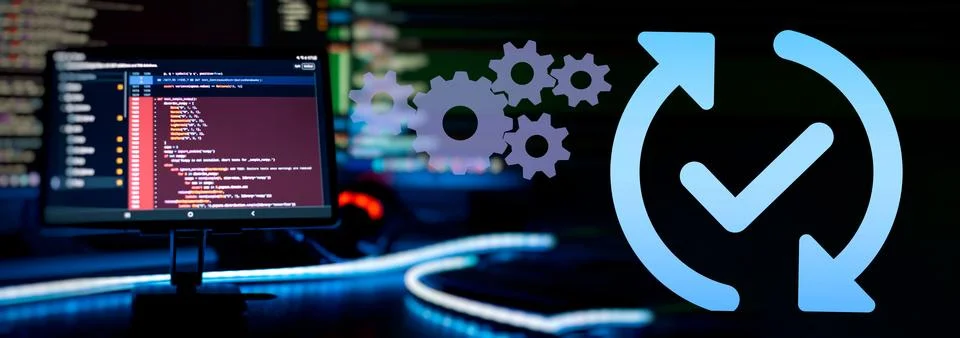 IT technology industry concept development of programming and coding techno.. Stock-Fotos