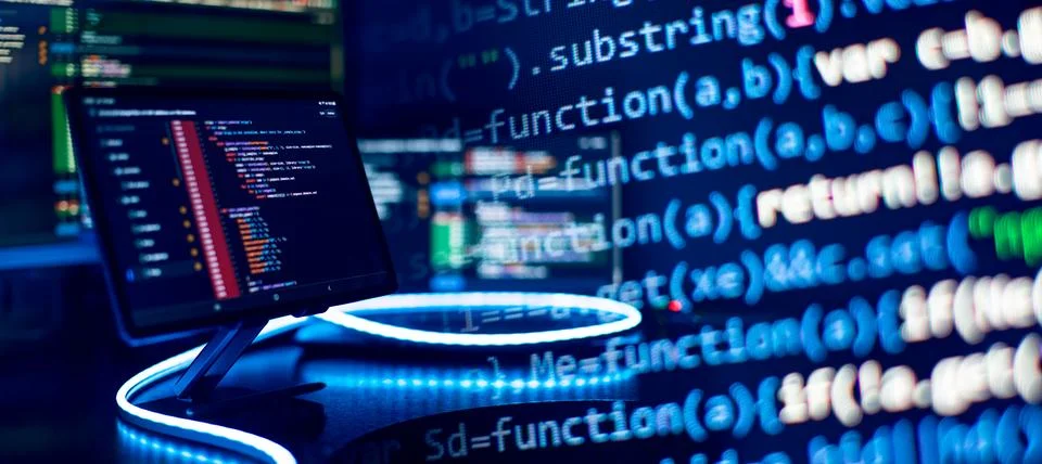 IT technology industry concept development of programming and coding techno.. Stock-Fotos