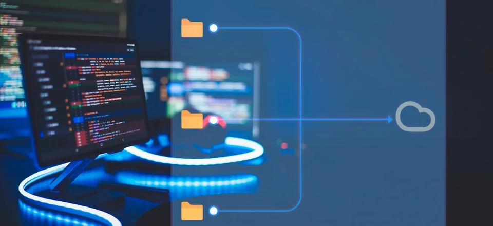 IT technology industry concept development of programming and Cloud data st.. Foto stock