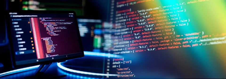 IT technology industry concept development of programming and coding techno.. Stock-Fotos