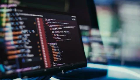 IT technology industry concept development of programming and coding techno.. Stock-Fotos