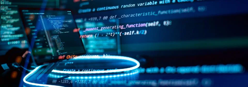 IT technology industry concept development of programming and coding techno.. 스톡 사진