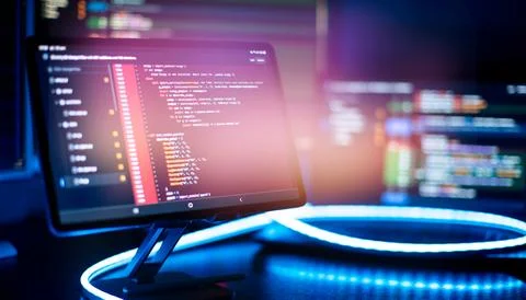 IT technology industry concept development of programming and coding techno.. Foto stock