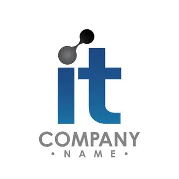 IT technology logo icon letter vector design illustration Stock Illustration