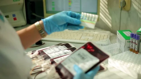 It technology in medical laboratory Stock Footage 97386969