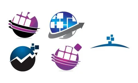 IT Technology Transfer Set 스톡 일러스트