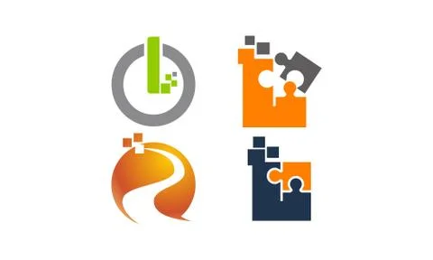 IT Technology Transfer Set 스톡 일러스트