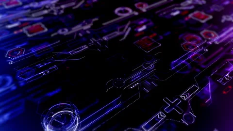 IT Technology on Virtual Screen. Computer Readings, Data Flow Calculating. Stock Footage 306952256