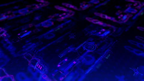 IT Technology on Virtual Screen. Technological Infographic. Computer Readings. Stock Footage 302461124