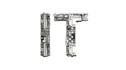 IT text of technogenic metal scrap cyber details 스톡 일러스트