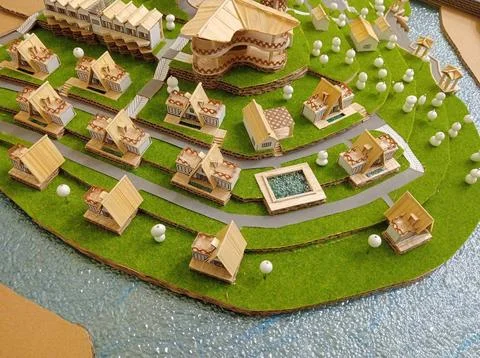 It is a thesis project, project name Sukirin Resort. Stock Photos