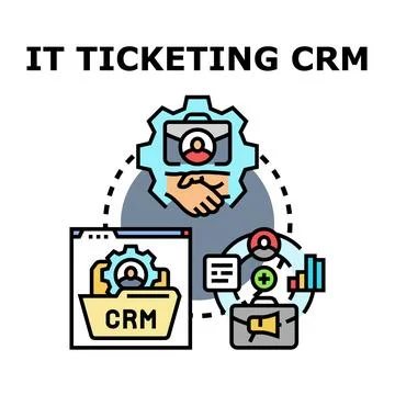 It ticketing system managing customer relationship process Stock Illustration