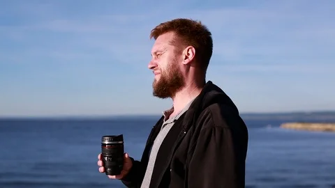 It is time to drink coffee Stock Footage 90839734