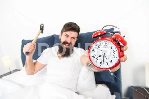 It is totally normal to hate your alarm sound. Hateful schedule. Best alarm Stock Photos