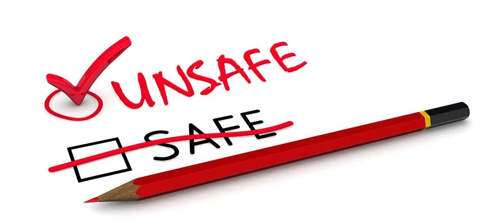 It is unsafe. The concept of changing the conclusion Ilustração Stock