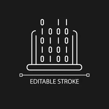 IT white linear icon for dark theme Stock Illustration