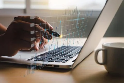 IT working on computer Business processes  Document Management System (DMS) p Stock Photos