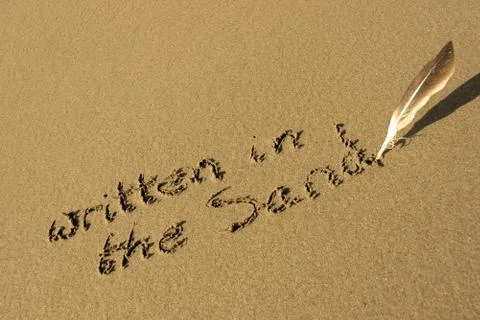 It is written in the sand Stock Photos