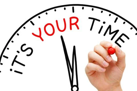 It Is Your Time Clock Concept Stockfoto's