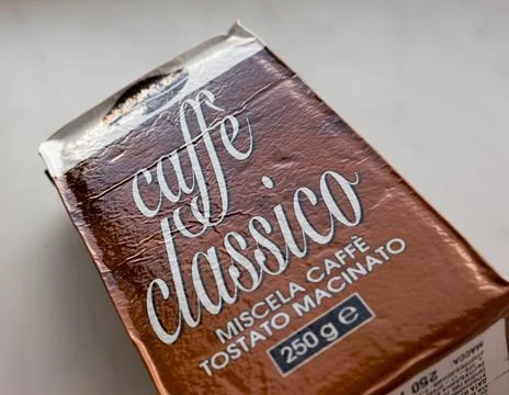 Itala Caffe Classico Coffe. 스톡 사진