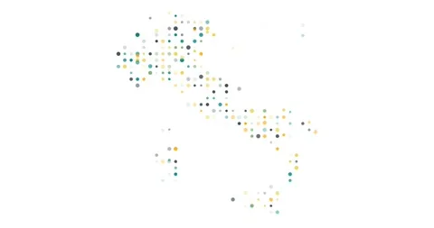 Italia Animated Dot Map Graphic Design Stock Footage 312320827