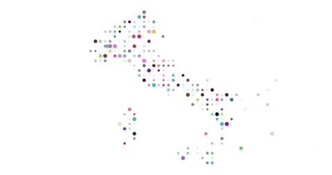 Italia Map Appears Through Falling Dots Stock Footage 312320753