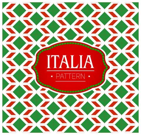Italia Pattern, Seamless Background texture and emblem Stock Illustration