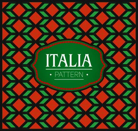 Italia Pattern, Seamless Background texture and emblem Stock Illustration