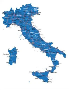 Italia road map Stock Illustration