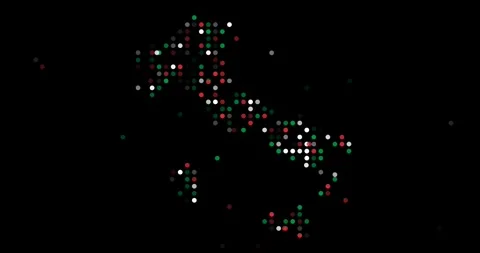 Italia Visualization in Dropping Circle Grid Stock Footage 312320801