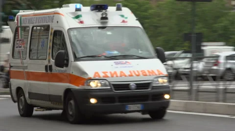 An Italian Ambulance Stock Footage 40105927