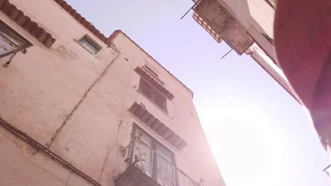 Italian architecture from below with focus on tower 4K Stock-Footage 145354677