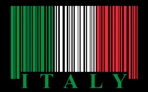 Italian barcode flag Illustrazione stock
