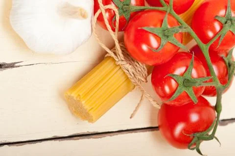 Italian basic pasta ingredients Stock Photos