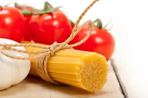 Italian basic pasta ingredients Stock Photos